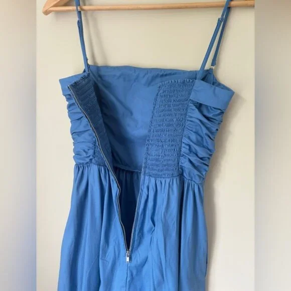 NEW Reformation Lissa Cotton Midi Dress Azure Blue Removable Strap | US 2 UK 6 - Picture 12 of 13